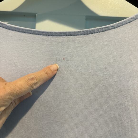 Pure Jill Tunic Top 2X Sky Blue Scoop Neck Elliptical Tee Pima Cotton Capsule - Picture 12 of 12